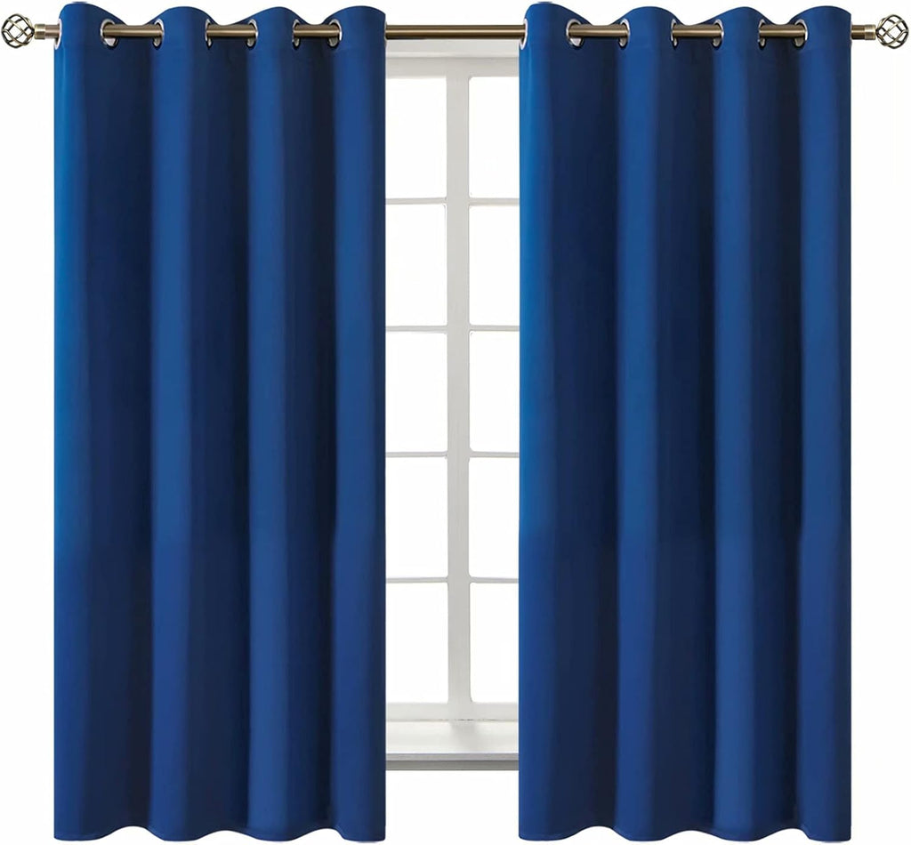 BGment Blackout Curtains for Bedroom - Grommet Thermal Insulated Room Darkening Curtains for Living Room, 52 x 63 Inch, 2 Panels, Royal Blu…