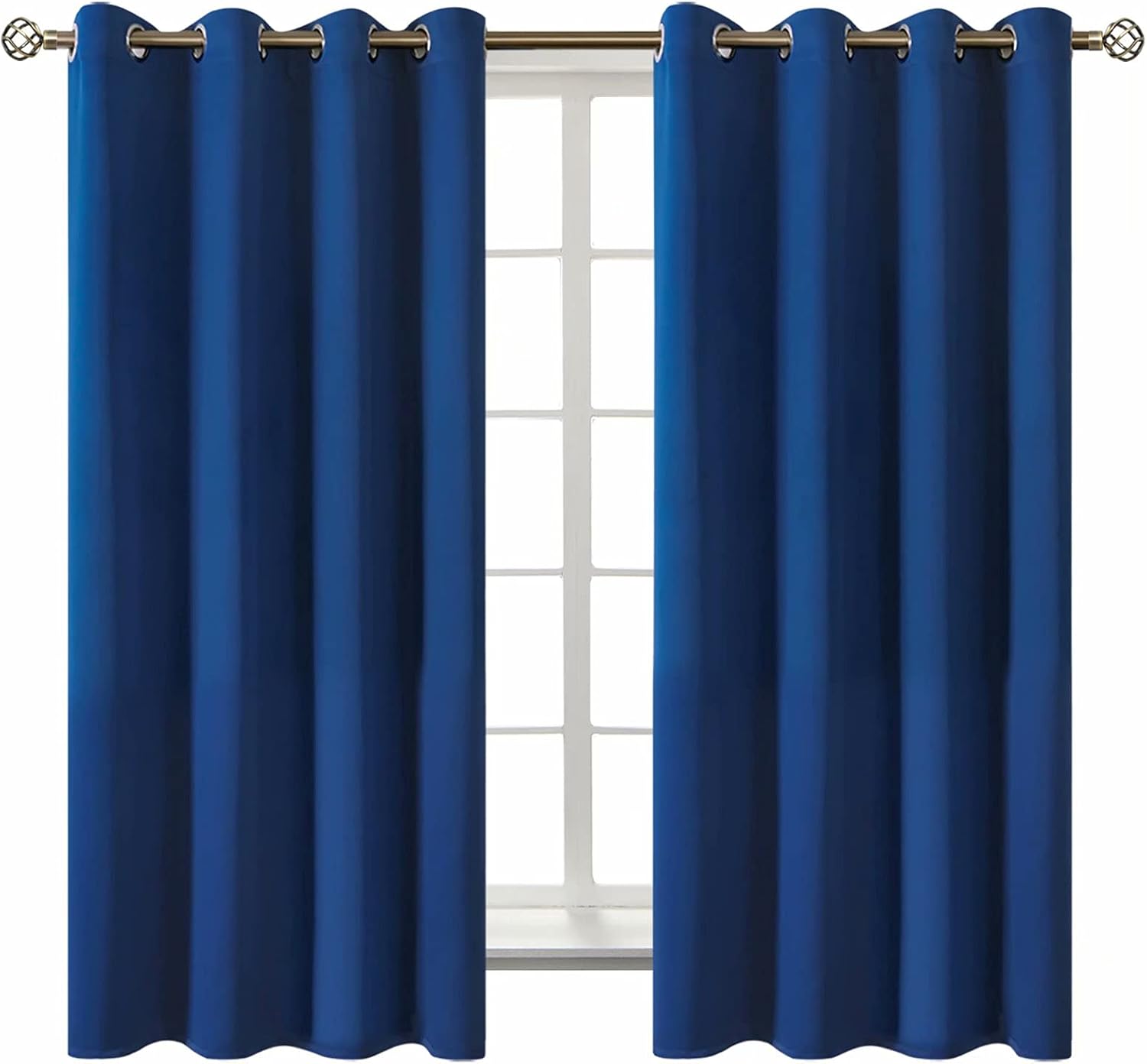 BGment Blackout Curtains for Bedroom - Grommet Thermal Insulated Room Darkening Curtains for Living Room, 52 x 63 Inch, 2 Panels, Royal Blu…