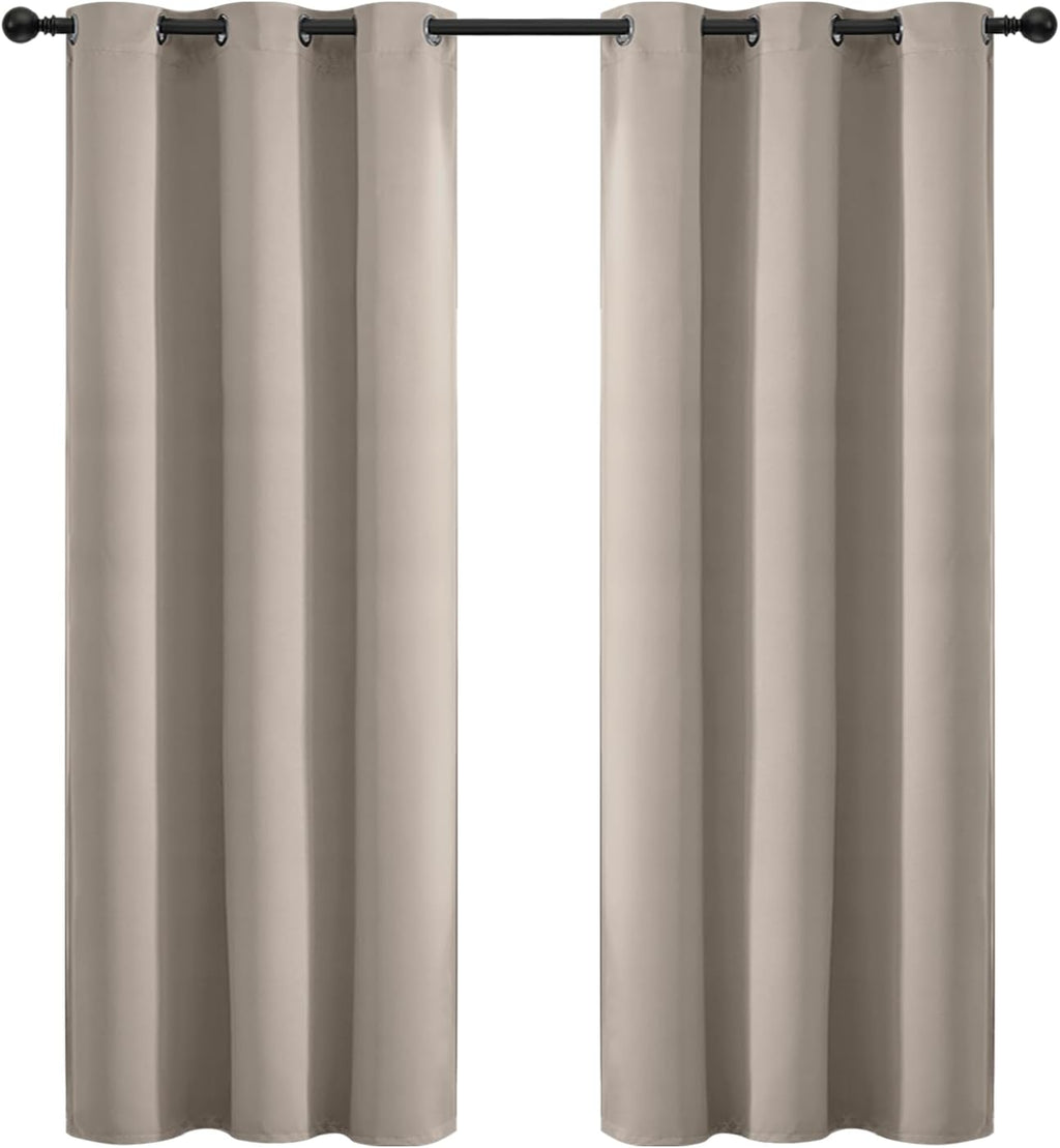 Yakamok Blackout Curtains Room Darkening Thermal Insulated Window Panels, Solid Grommet Top Drapes for Bedroom/Living Room(42Wx72L…