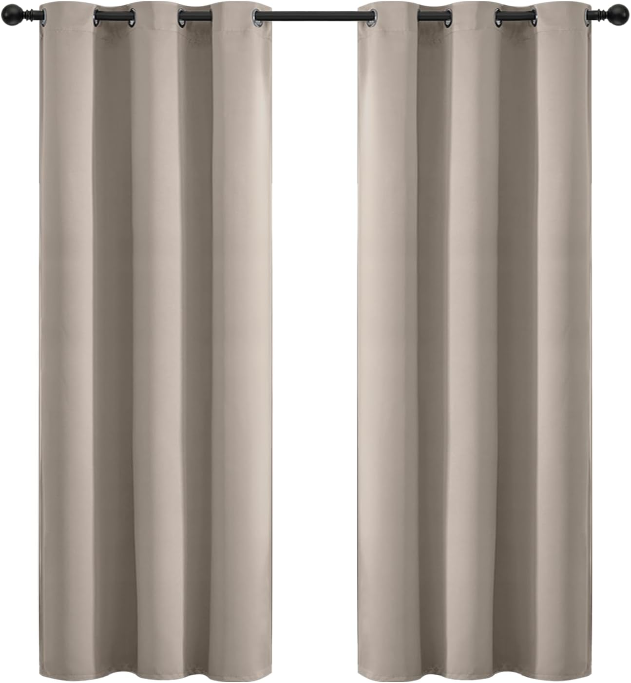 Yakamok Blackout Curtains Room Darkening Thermal Insulated Window Panels, Solid Grommet Top Drapes for Bedroom/Living Room(42Wx72L…