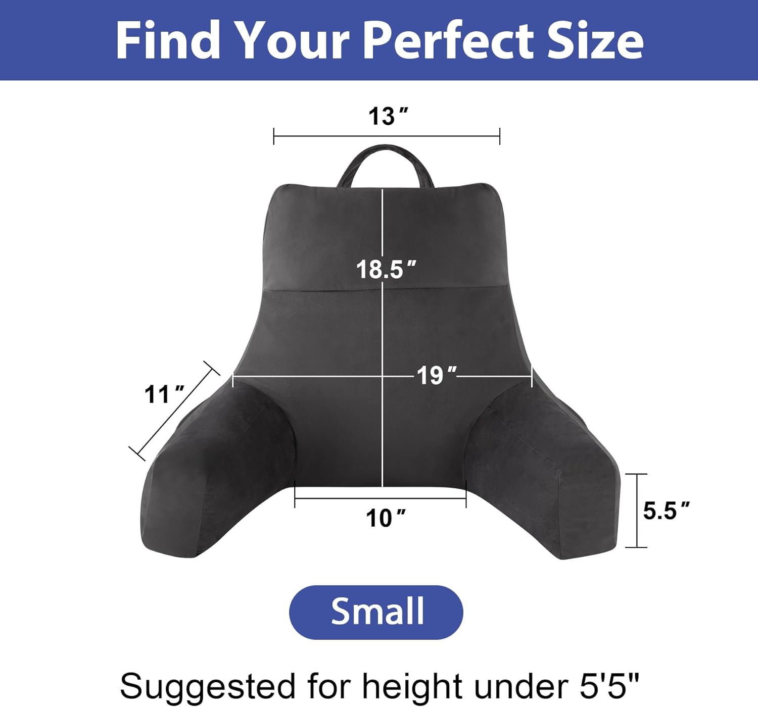 Ipynbap Back Pillow for Bed Sitting up, Reading Pillow for Sitting in Bed Adult, Back Support Pillow, Memory Foam Sit up Lounge Backrest Pi…