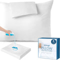 Moonsea 18"x18" Waterproof Pillow Covers Set of 4 for Square Throw Pillow 18x18 Inch, White Zippered Pillow Protector, Feather Proof Pillow…