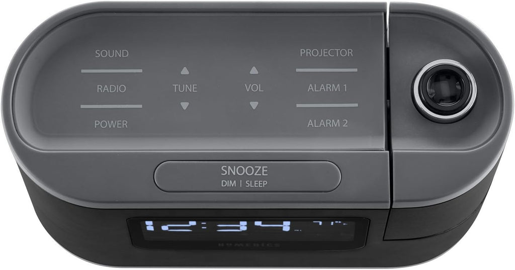 Homedics SoundSleep Recharged Alarm Clock & White Noise Sound Machine, 6-In-1 Projection Alarm Clock And Sleep Sound Machine, 8 Nature…