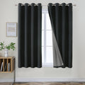 Joydeco Blackout Curtains 63 Inches Long 2 Panels Burg, Room Darkening Curtains for Bedroom, 100% Black Out Textured Thermal Drapes Privacy…