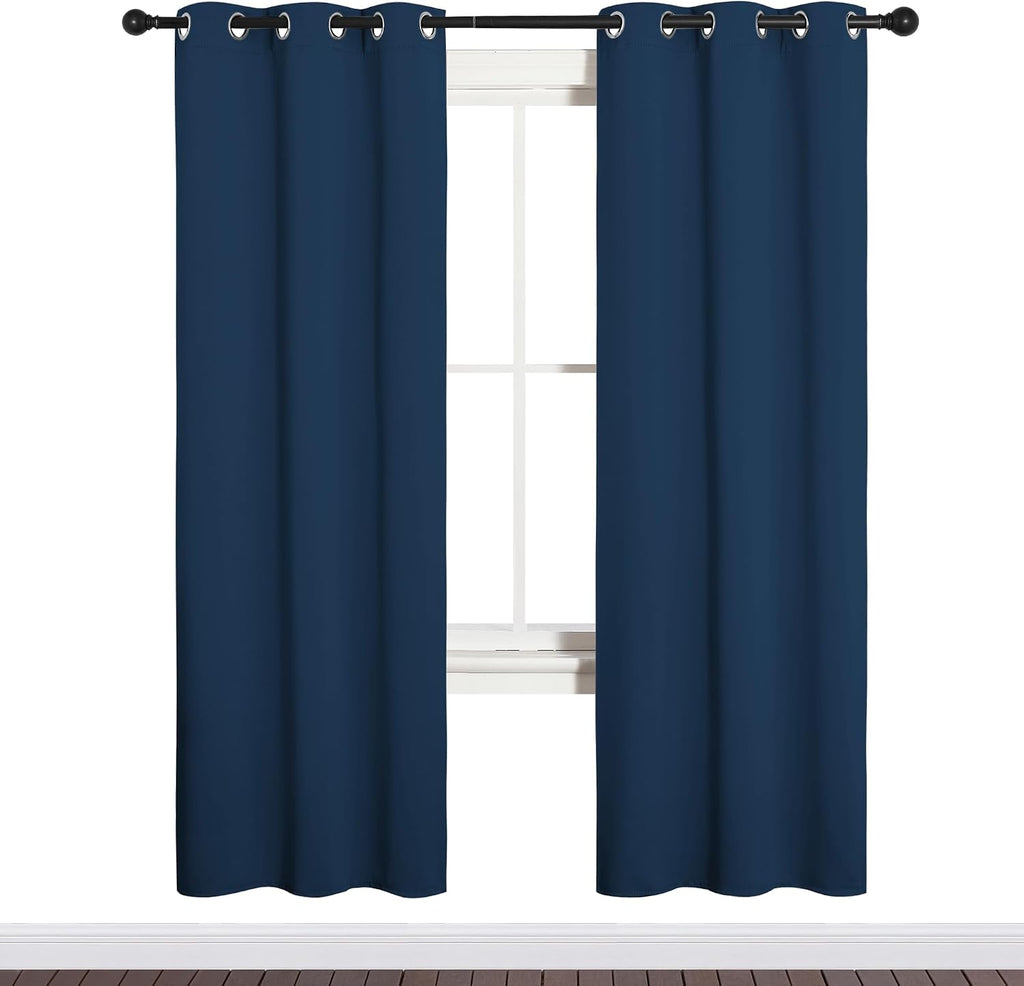 NICETOWN Bedroom Curtain Panels Blackout Draperies, Thermal Insulated Solid Grommet Blackout Curtains/Drapes (Moroccan Blue, 1 Pair, 34…