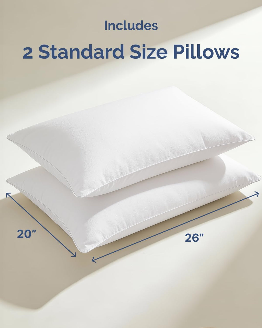 CGKUnlimited CGK Linens Ultra Thin Flat Pillows for Sleeping - Standard Size Pillows Set of 2 - Soft Down Alternative Bed Pillows for Back…