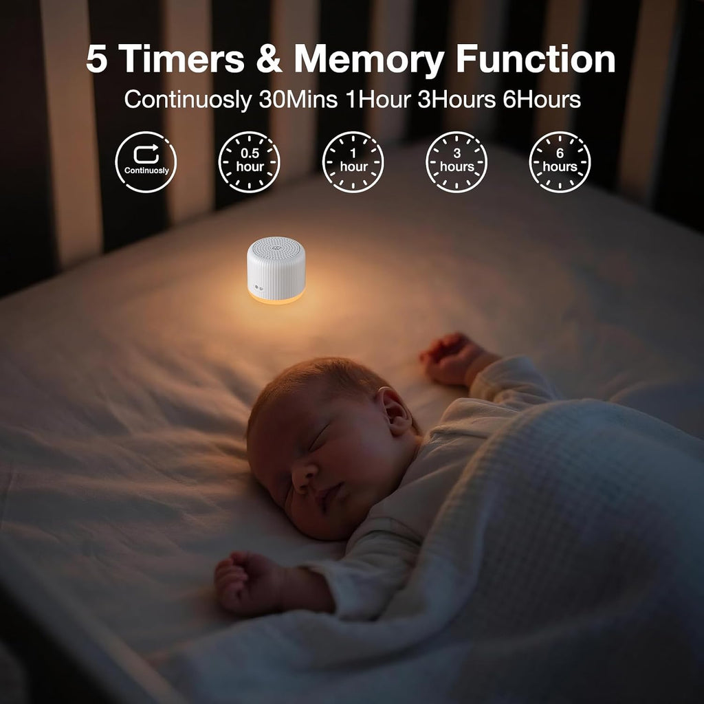 LEICEX Portable Sound Machine, Travel Sound Machine with Light,15 Non-Looping Sound Timer and Memory Play, Mini White Noise Machine for…