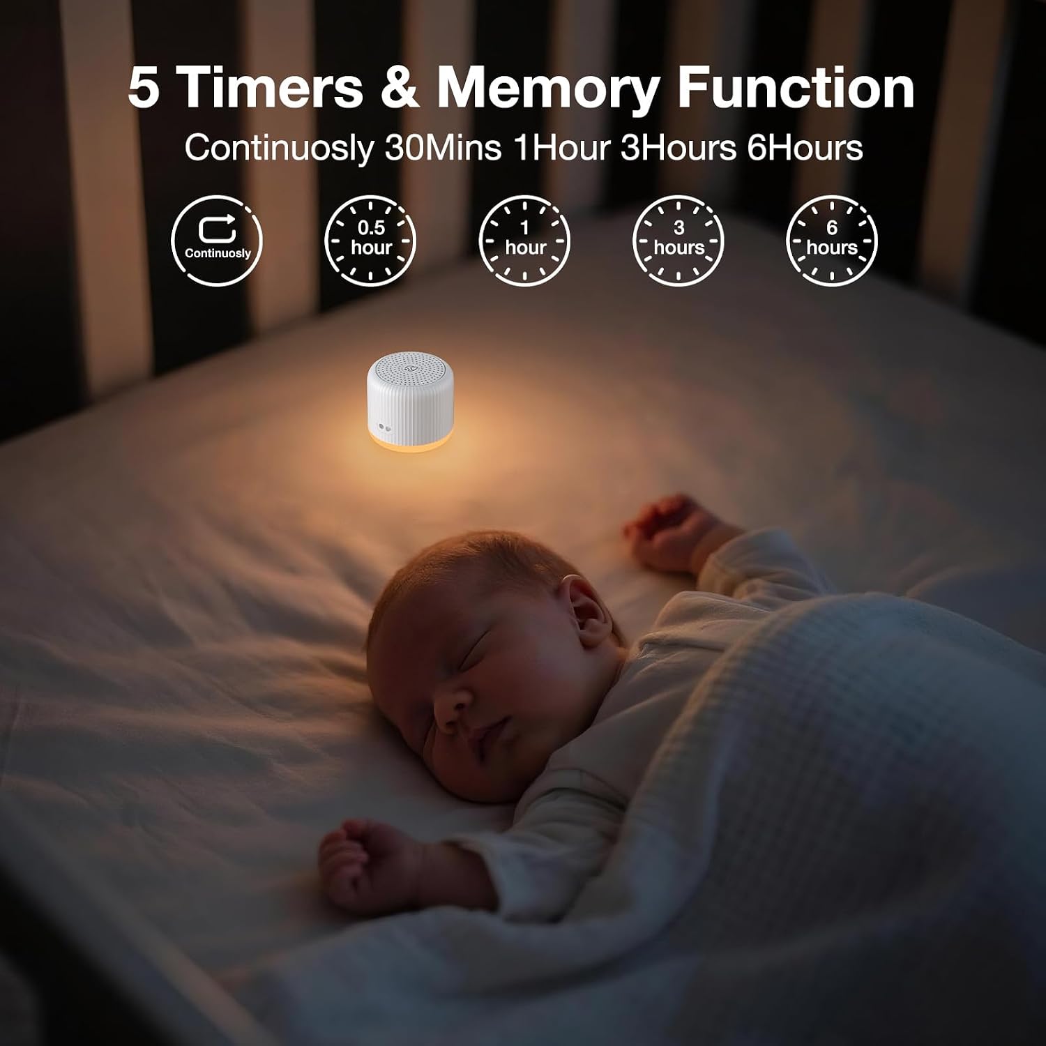 LEICEX Portable Sound Machine, Travel Sound Machine with Light,15 Non-Looping Sound Timer and Memory Play, Mini White Noise Machine for…