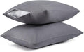 BestSeason Cotton Pillow Protectors/Cases Standard Size with Zipper 2 Pack Grey Color, Cooling & Breathable Bed Pillow Protectors Set of 2 P…