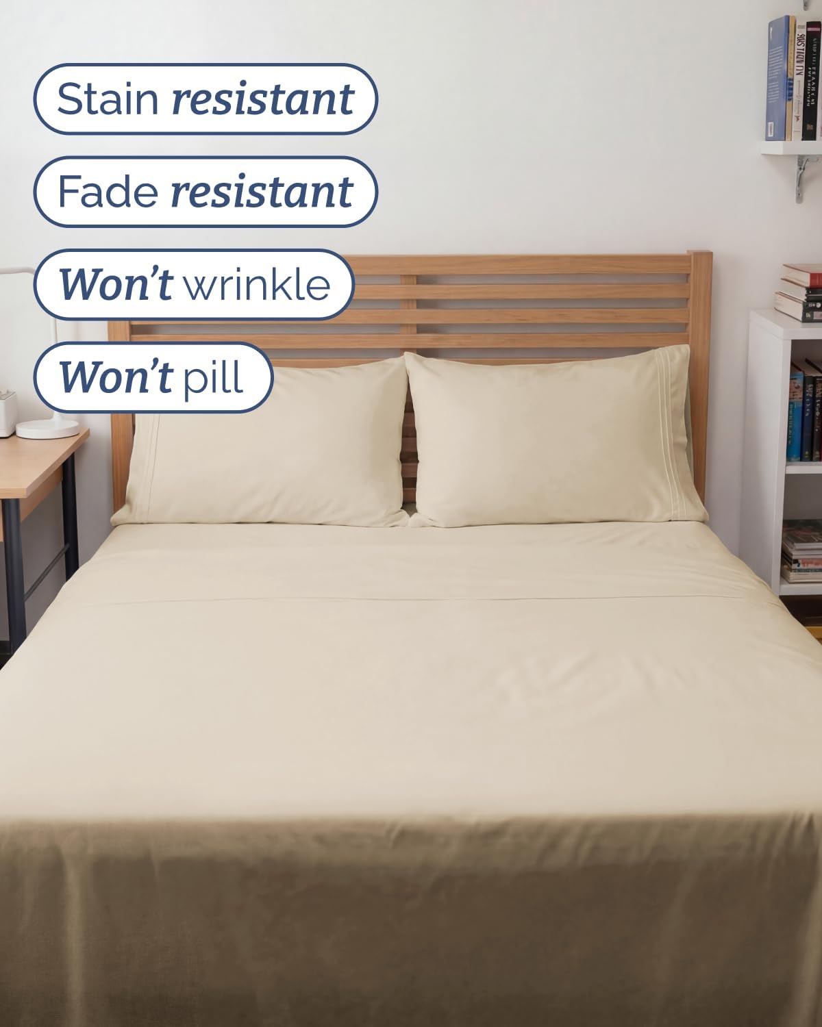CGKUnlimited Full XL Bed Sheet - 4 Piece Full XL Bed Sheets Set - Ultra-Soft, Comfy, Breathable & Cooling - Hotel Luxury Bedding for Women…