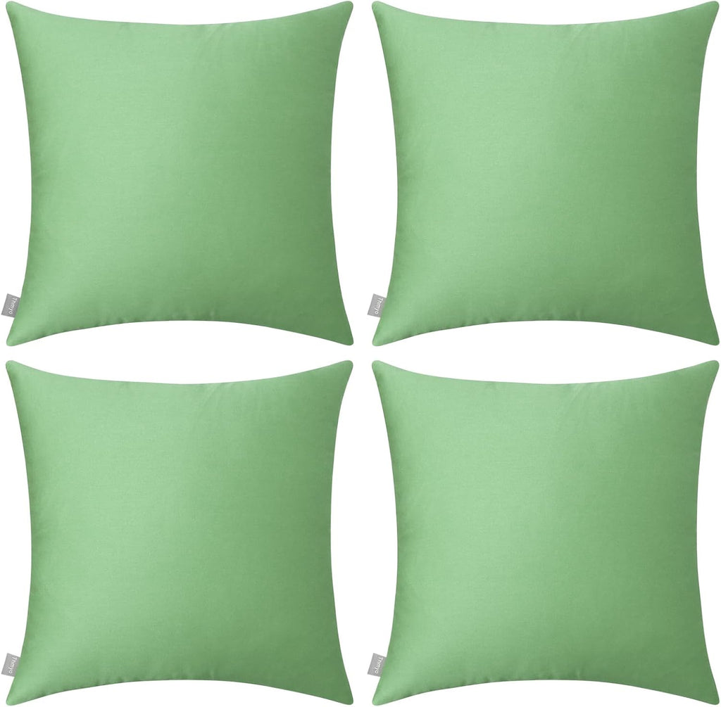 Thmyo 4-Pack 100% Cotton Comfortable Solid Decorative Throw Pillow Case, Square Cushion Cover Pillowcase Sublimation Blank Pillow Covers DI…