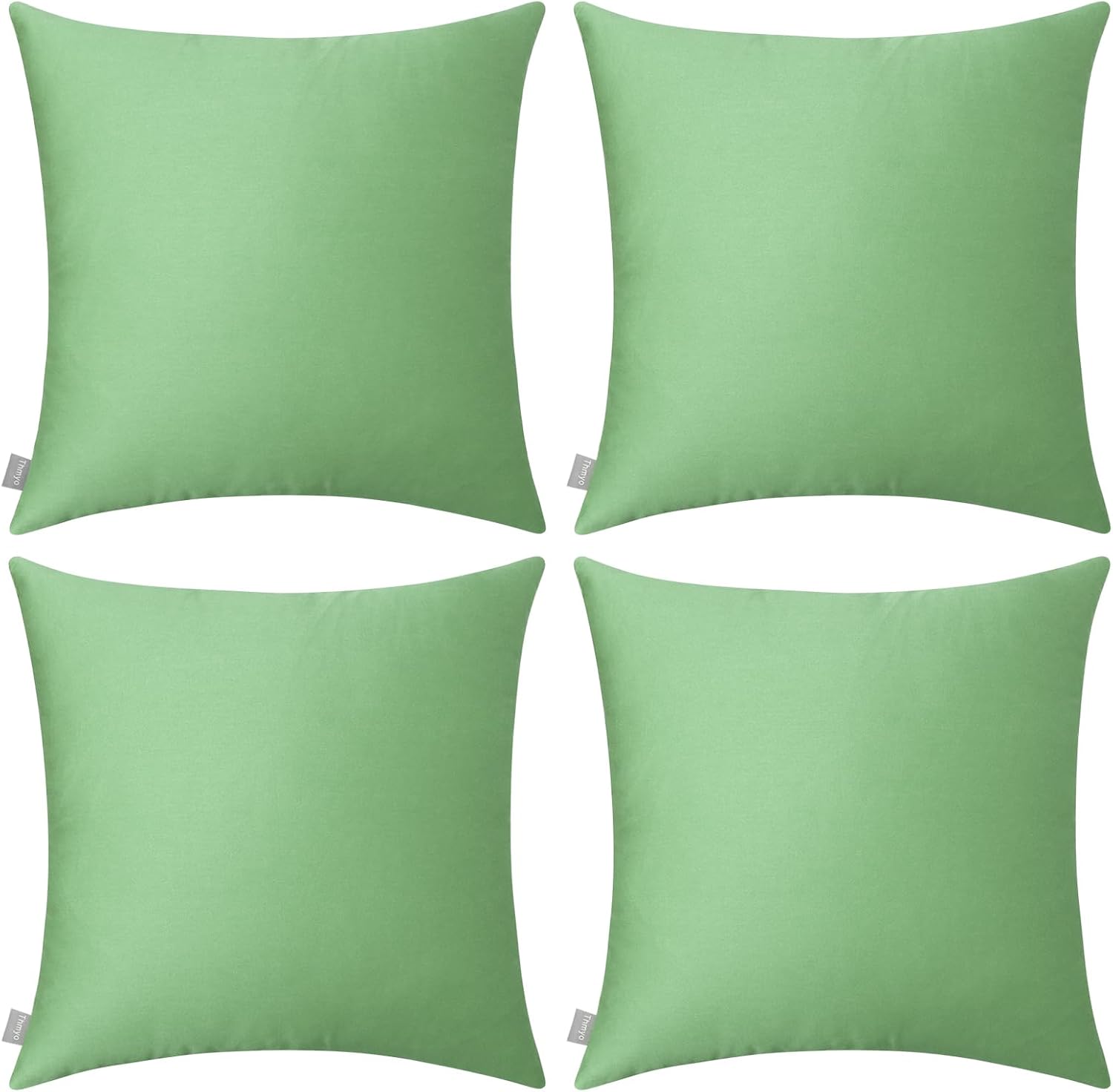 Thmyo 4-Pack 100% Cotton Comfortable Solid Decorative Throw Pillow Case, Square Cushion Cover Pillowcase Sublimation Blank Pillow Covers DI…