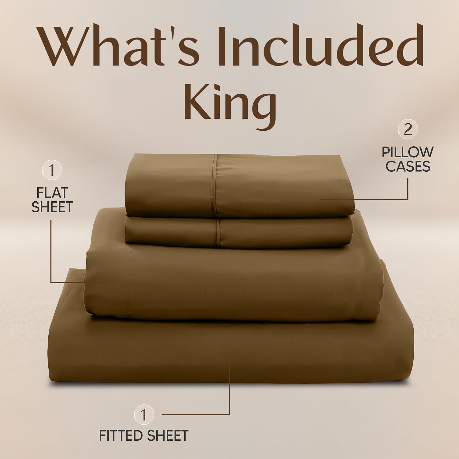 Utopiabedding Utopia Bedding King Size Sheet Set – 4 Piece Bed Sheets, Soft and Breathable Microfiber, Includes 1 Fitted Sheet, 1 Flat Shee…