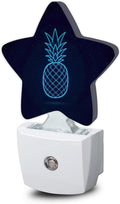 Snowmolle Pineapple Starry Sky Nightlight, Abstract Blue Line Star Night Lights Plug into Wall Decorations for Bedroom Bathroom, Dusk to Dawn…