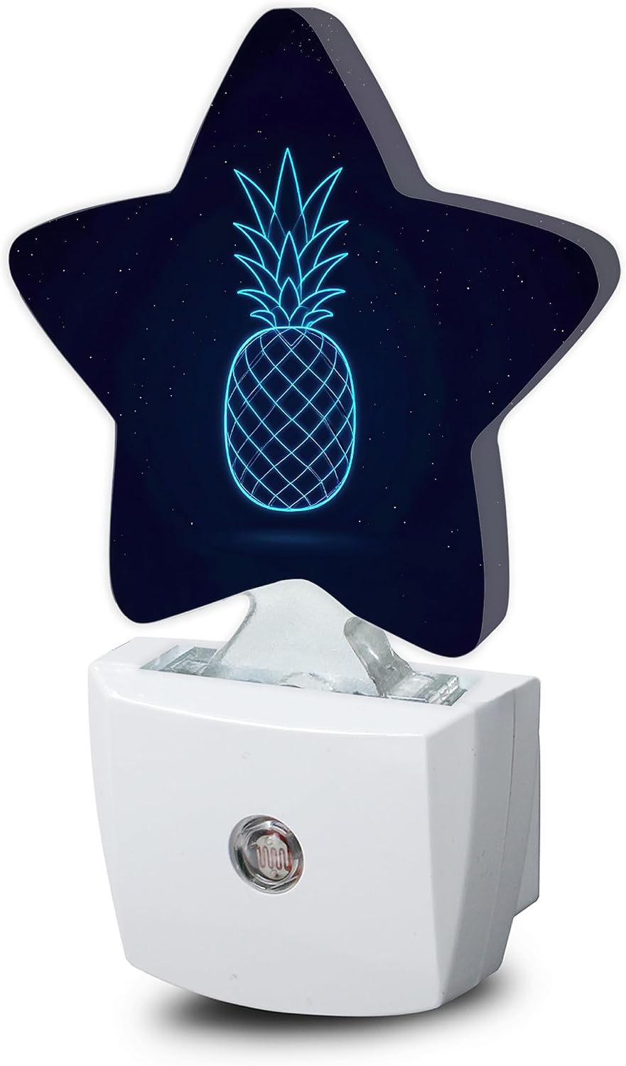 Snowmolle Pineapple Starry Sky Nightlight, Abstract Blue Line Star Night Lights Plug into Wall Decorations for Bedroom Bathroom, Dusk to Dawn…