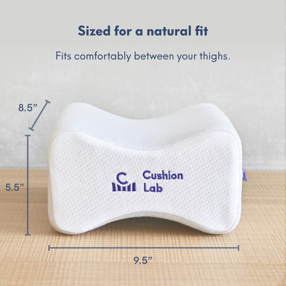Cushionlab Cushion Lab Extra Dense Orthopedic Knee Pillow for Back, Leg Pain, Hip, Pregnancy, Sciatica & Joint Pain - Memory Foam Wedge Pi…