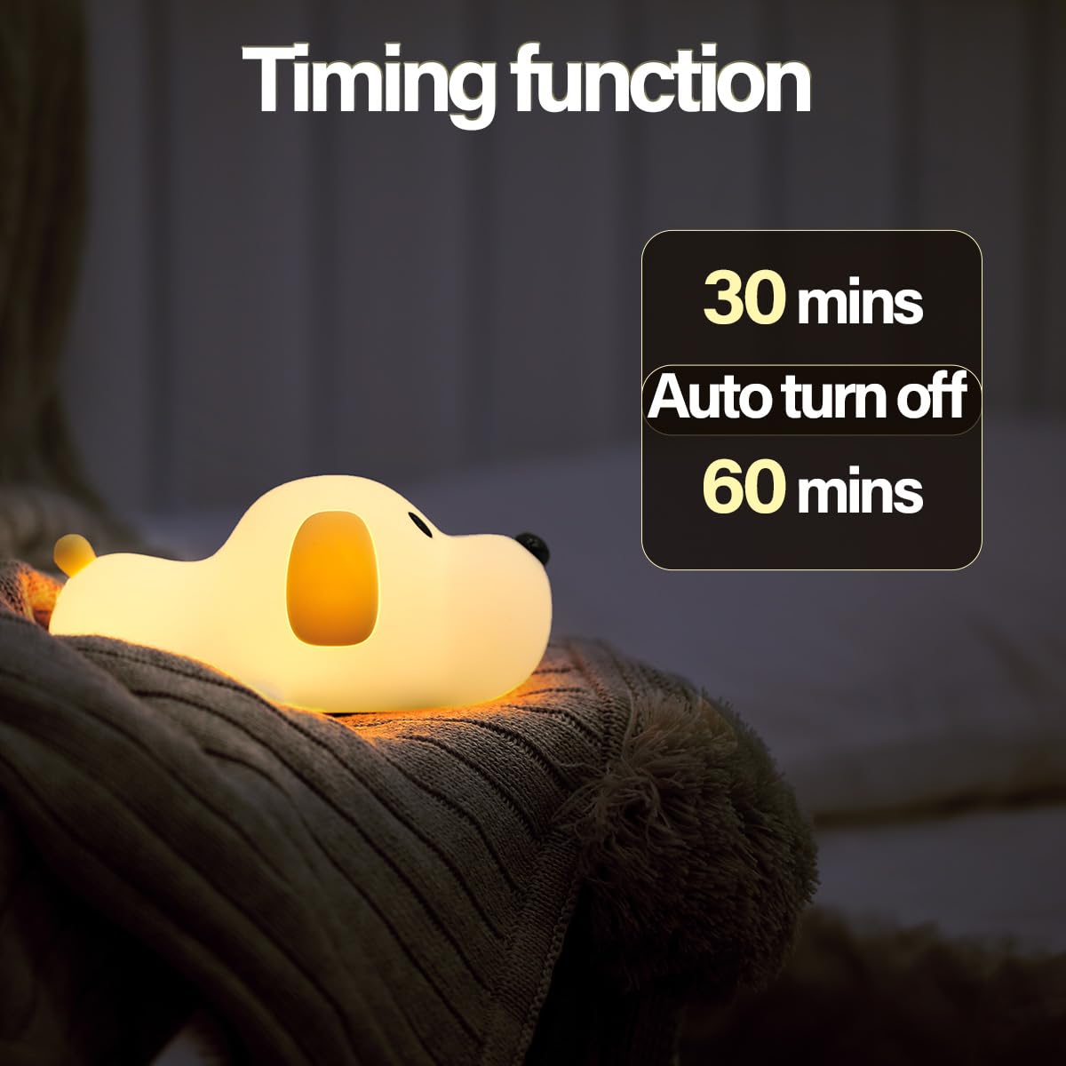 Led Cute Dog Night Light, Dimmable Nursery Puppy Kawaii Lamps, Super Squishy Silicone USB Rechargeable Touch Control Night Lamp for Kids…