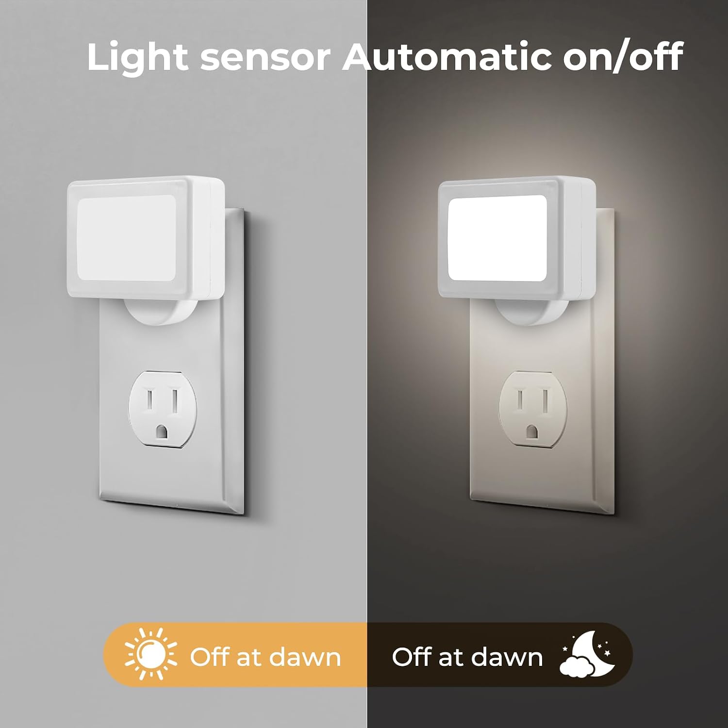 GODUORA 4-Pack LED Night Light Plug in with Adjustable 180° Swivel Head, Dusk to Dawn Auto On/Off, Daylight 5000K 100LM, for Kitchen…