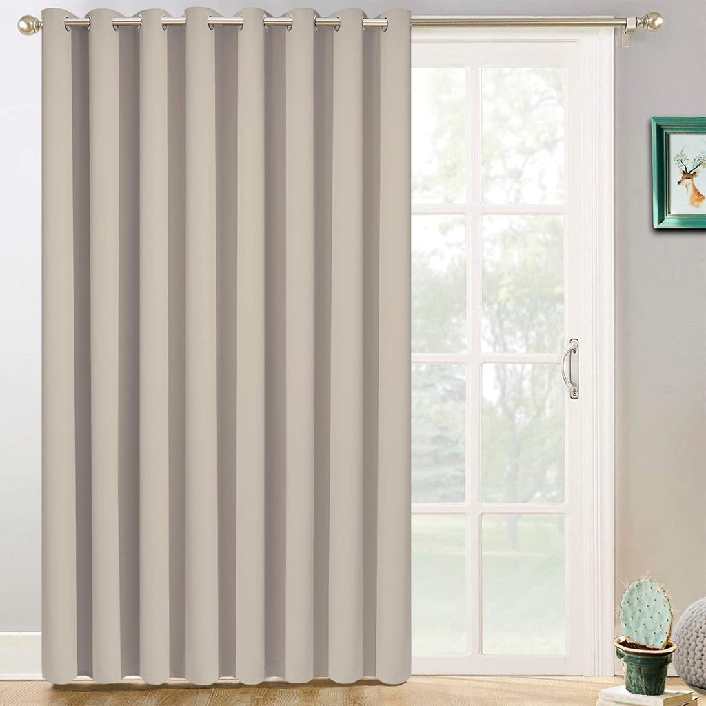 Yakamok Tatal Blackout Thermal Insulated Curtains, Noise Reducing Barrier Panel for Sliding Glass Door, Full Light Blocking Patio Door…