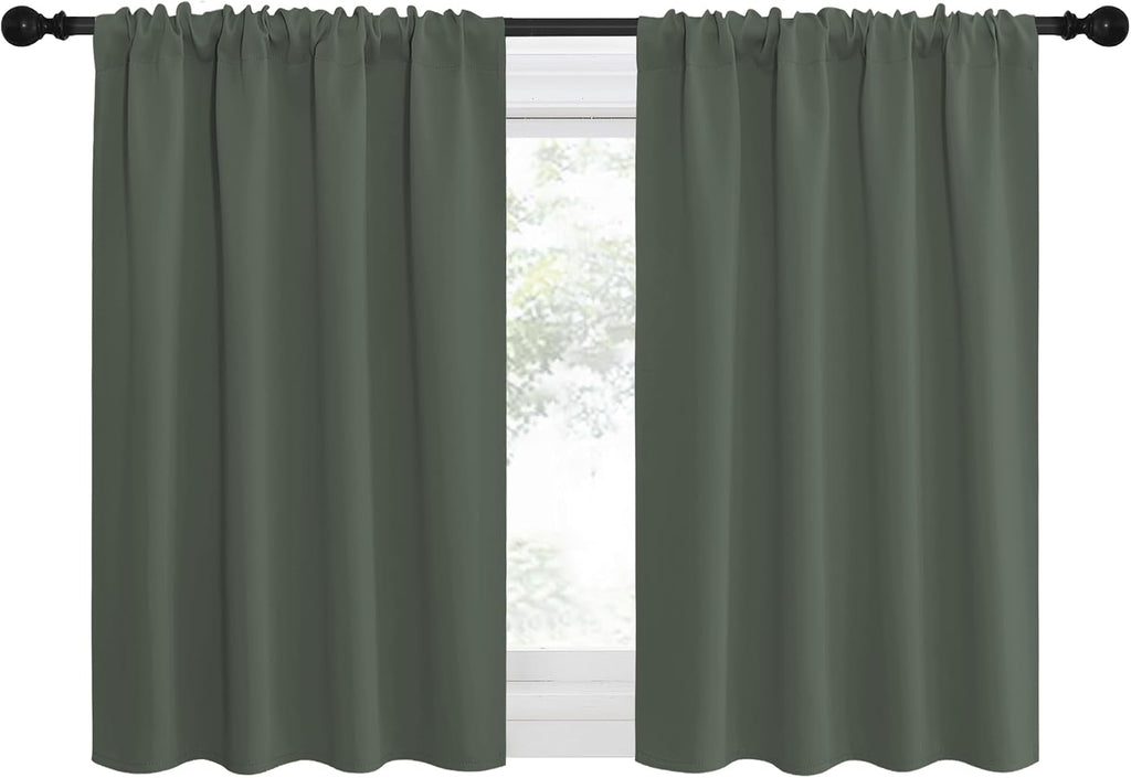 NICETOWN Bedroom Curtains Blackout Draperies - All Season Thermal Insulated Solid Rod Pocket Top Blackout Curtains/Drapes for Kid's Room…