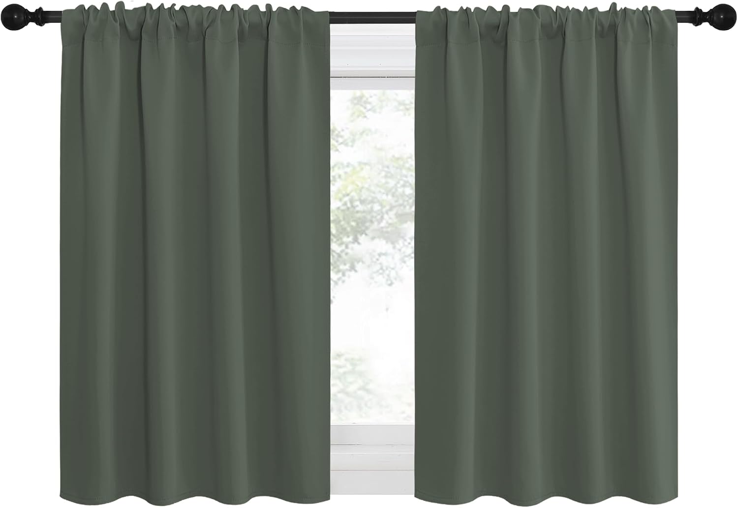 NICETOWN Bedroom Curtains Blackout Draperies - All Season Thermal Insulated Solid Rod Pocket Top Blackout Curtains/Drapes for Kid's Room…