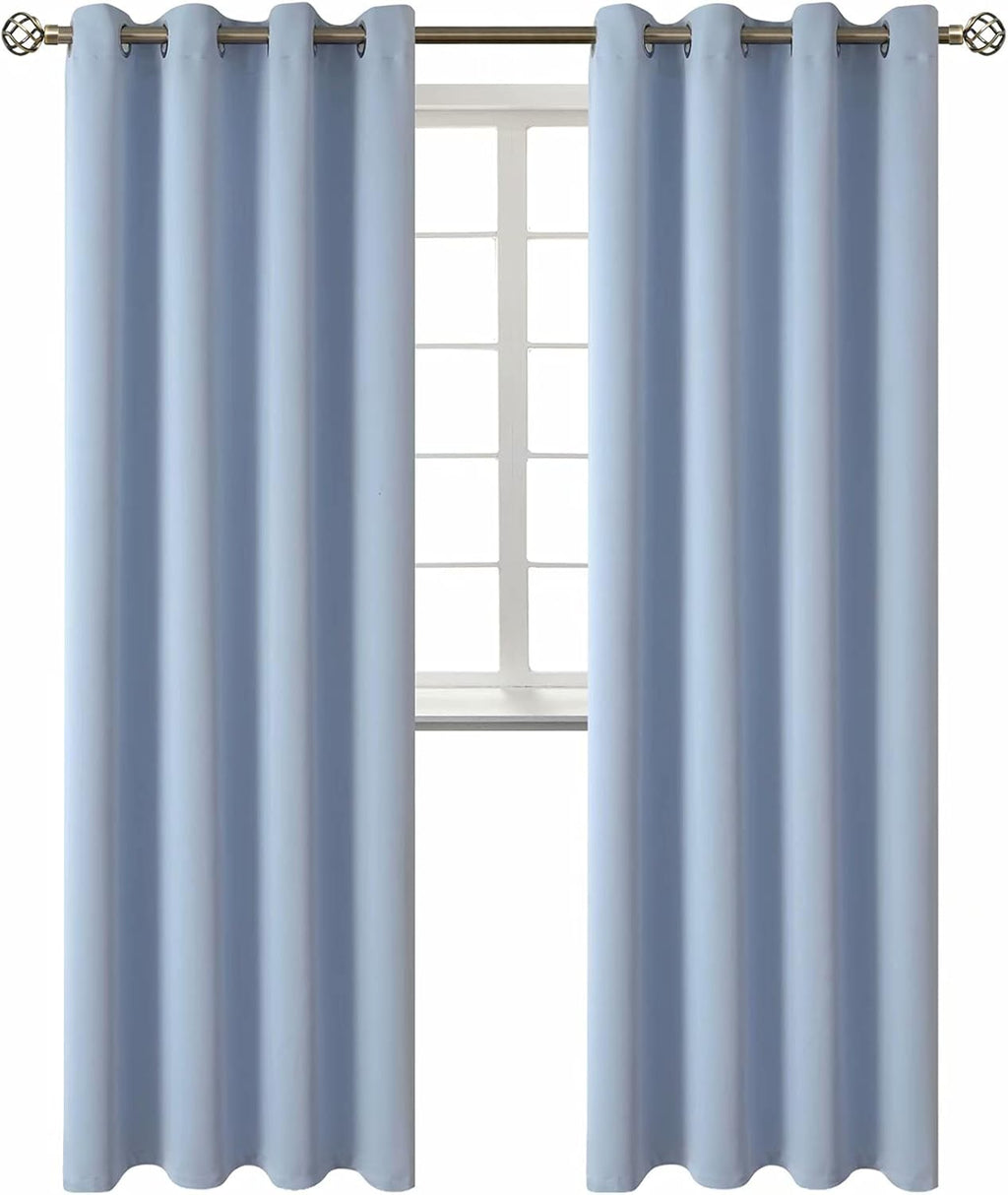 BGment Blackout Curtains for Living Room - Grommet Thermal Insulated Room Darkening Curtains for Bedroom, 2 Panels of 52 x 95 Inch, Spa Blu…