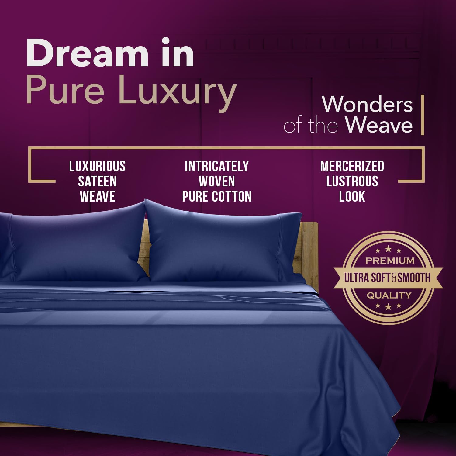 TEXAS LINEN CO. 100% Egyptian Cotton Sheets California King Size Bed Set - Luxury 1200 Series Star Sleepin' Collection Cal King Sheet Set…