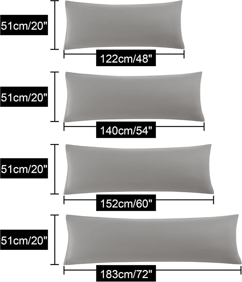 uxcell Soft Microfiber Body Pillow Cover with Zipper Closure, Long Pillow Cases for Body Pillows Weave for 90 GSM Polyester, Grey Body (20"…
