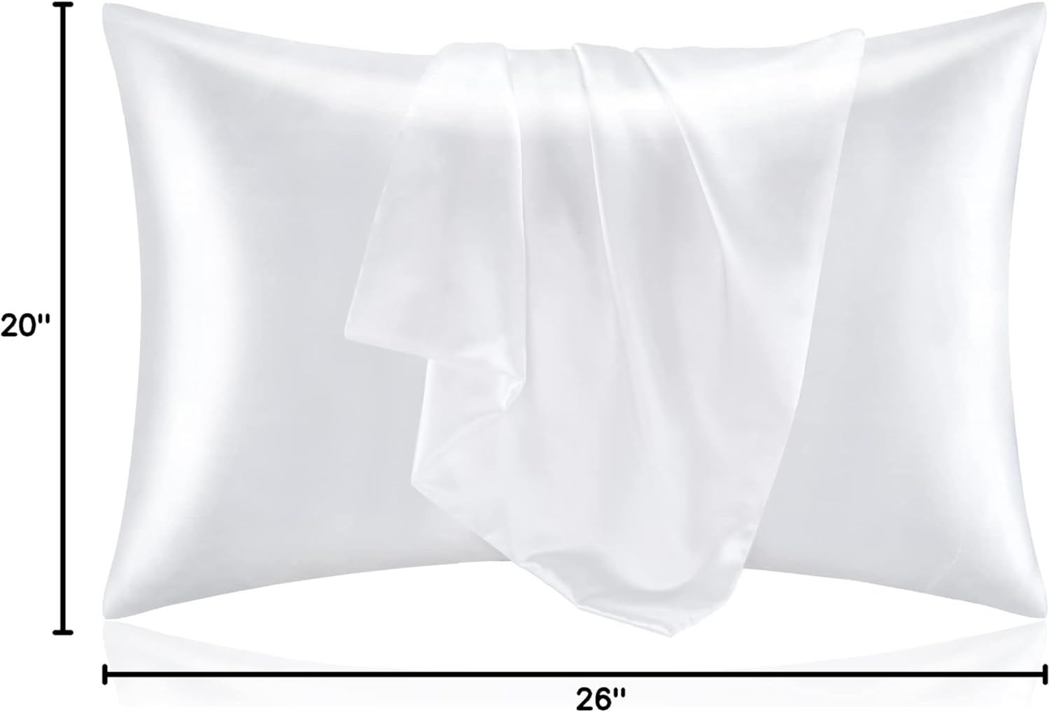 Bedelite Satin Pillowcase for Hair and Skin, Super Soft and Cooling Similar to Silk Pillow Cases 2 Pack with Envelope Closure, Gift for Wom…