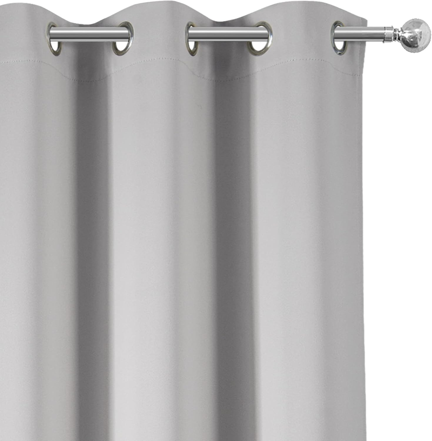 Lemomo Blackout Curtains 42 x 84 inch/Light Grey Curtains Set of 2 Panels/Thermal Insulated Room Darkening Bedroom Curtains 84 inch Grey