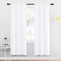 NICETOWN White Curtains 50% Blackout White Curtain Set, Modern Design Solid Rod Pocket Draperies/Drapes for Living Room, Window Dressing…