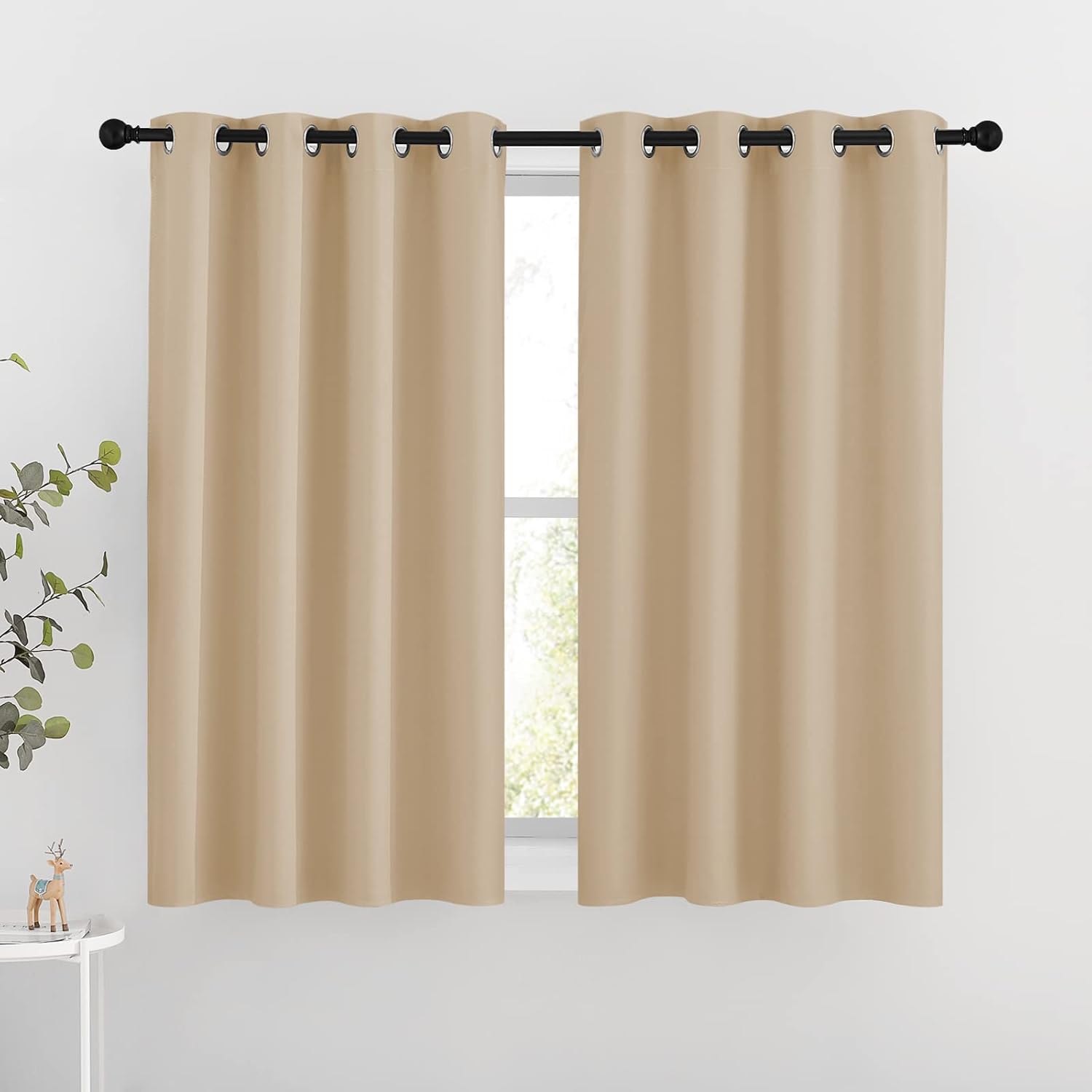 NICETOWN Bedroom Blackout Curtains and Drapes - Window Treatment Thermal Insulated Solid Grommet Blackout Draperies for Bedroom (Biscotti…