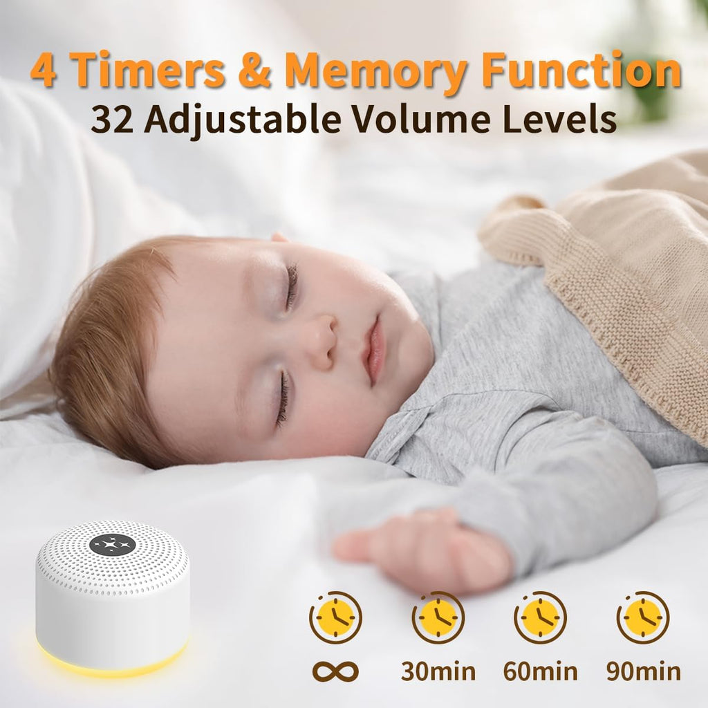 Soothing Sounds White Noise Machine Portable Sleep Machines with 30 Relaxing Sounds 12 Color Options 5 Adjustable Brightness 32 Volume…