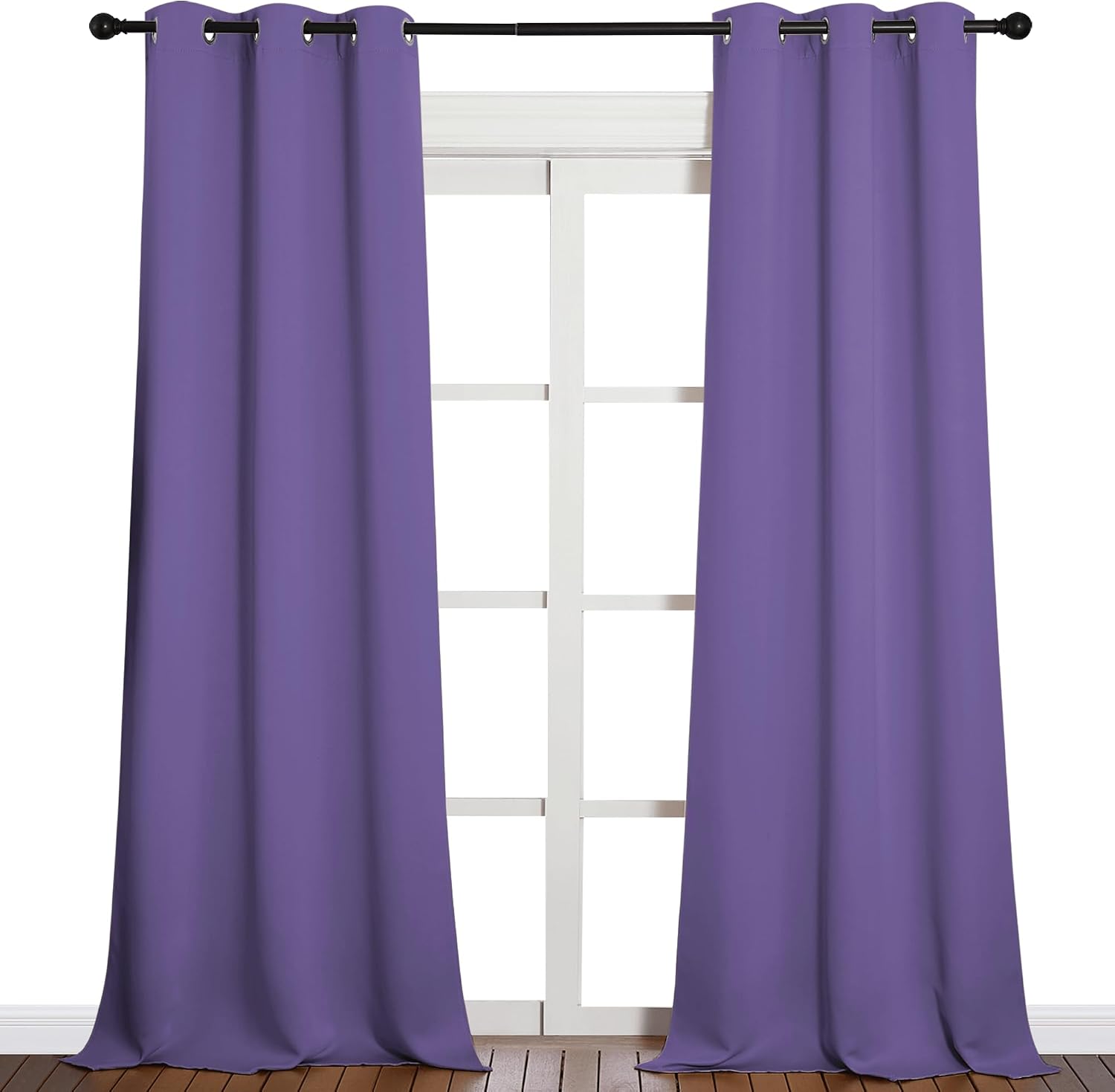 NICETOWN Patio Glass Door Blackout Curtains for Bedroom/Living Room, Privacy Panel Drapes for Dining Room and Guest Room (Lilac Purple…
