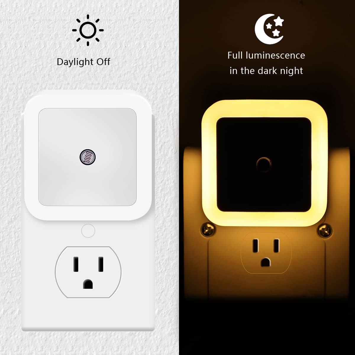 KINUR 6 Pack Night Light, Warm White LED Night Lights Plug into Wall with Dusk to Dawn sensors, Plug in Night Lights for Kids Room…