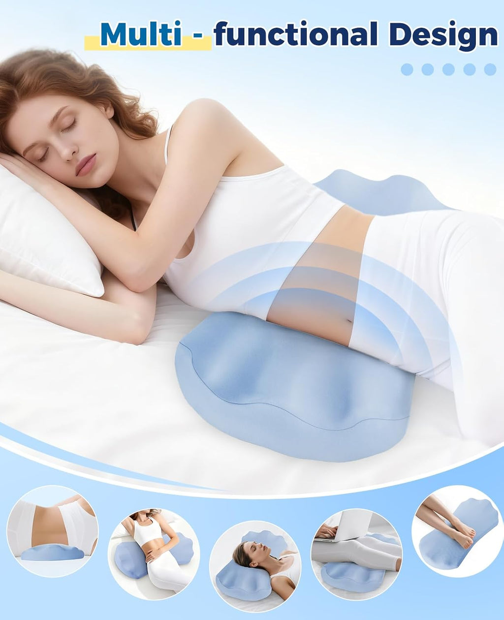Fledano Lumbar Pillow for Sleeping, Lumbar Support Pillow for Bed for Back, Memory Foam Lower Back Pillow for Bed, Back Support Pillow for…