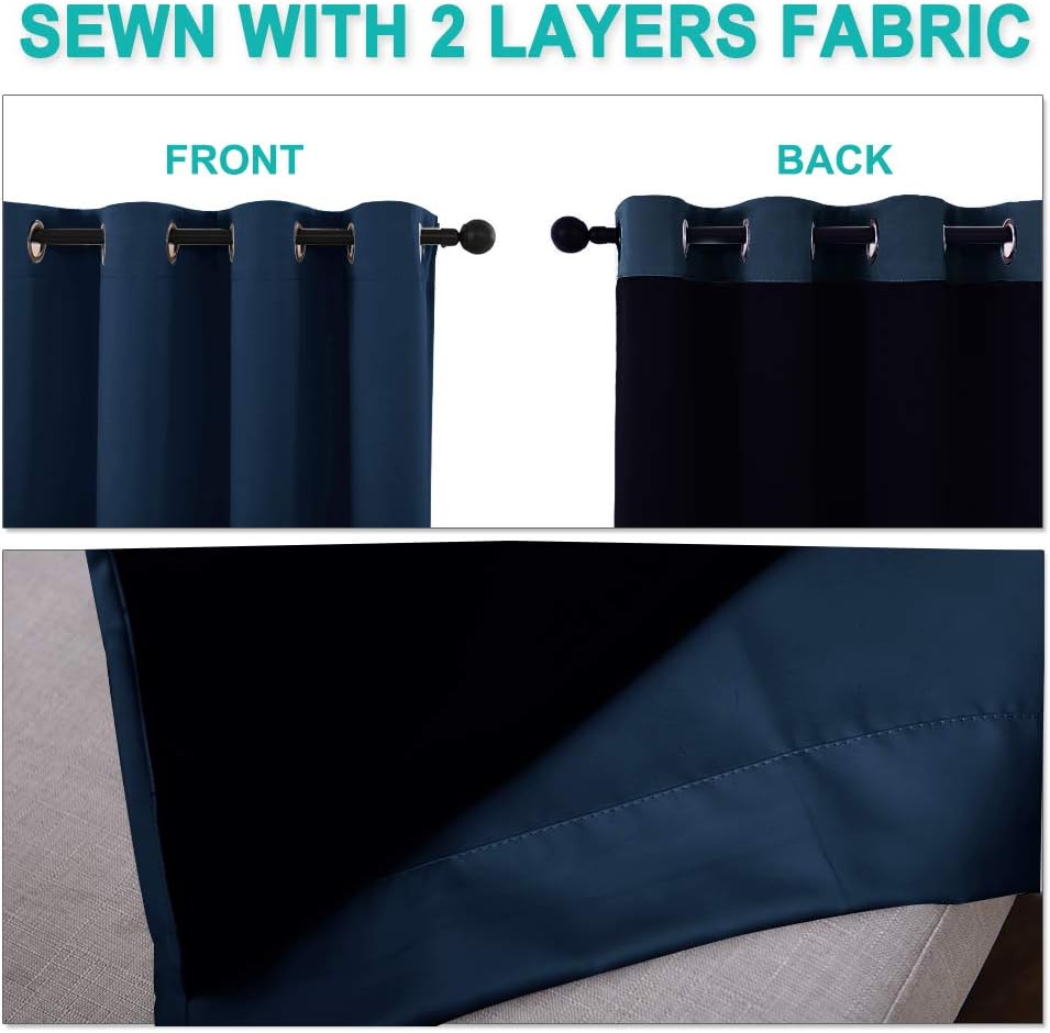 NICETOWN Sound Reducing Room Divider Curtains, 100% Blackout Patio Curtain, Wide Lined Drape, Keep Warm Drapery, Sliding Glass Door Panel…
