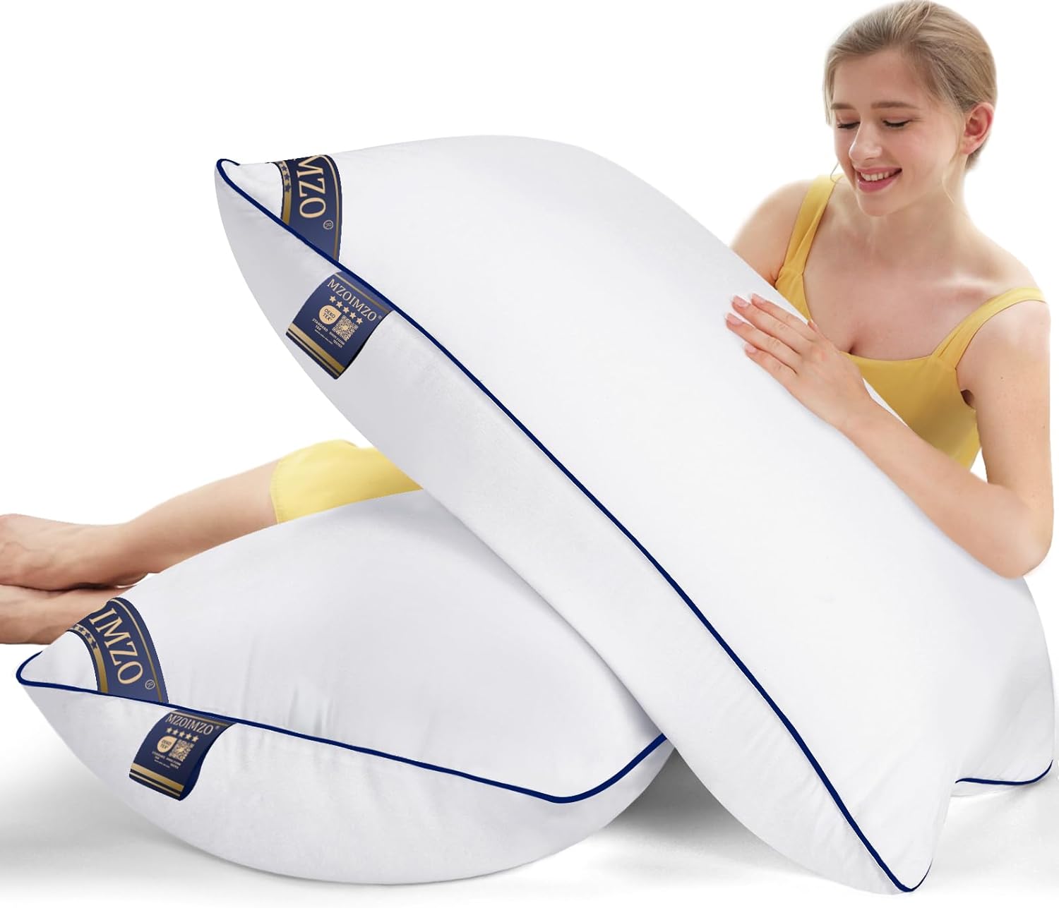 MZOIMZO Supportive Firm Bed Pillows for Sleeping- King Size, Set of 2, Cooling Hotel Quality with Premium Soft Down Alternative Fill for…