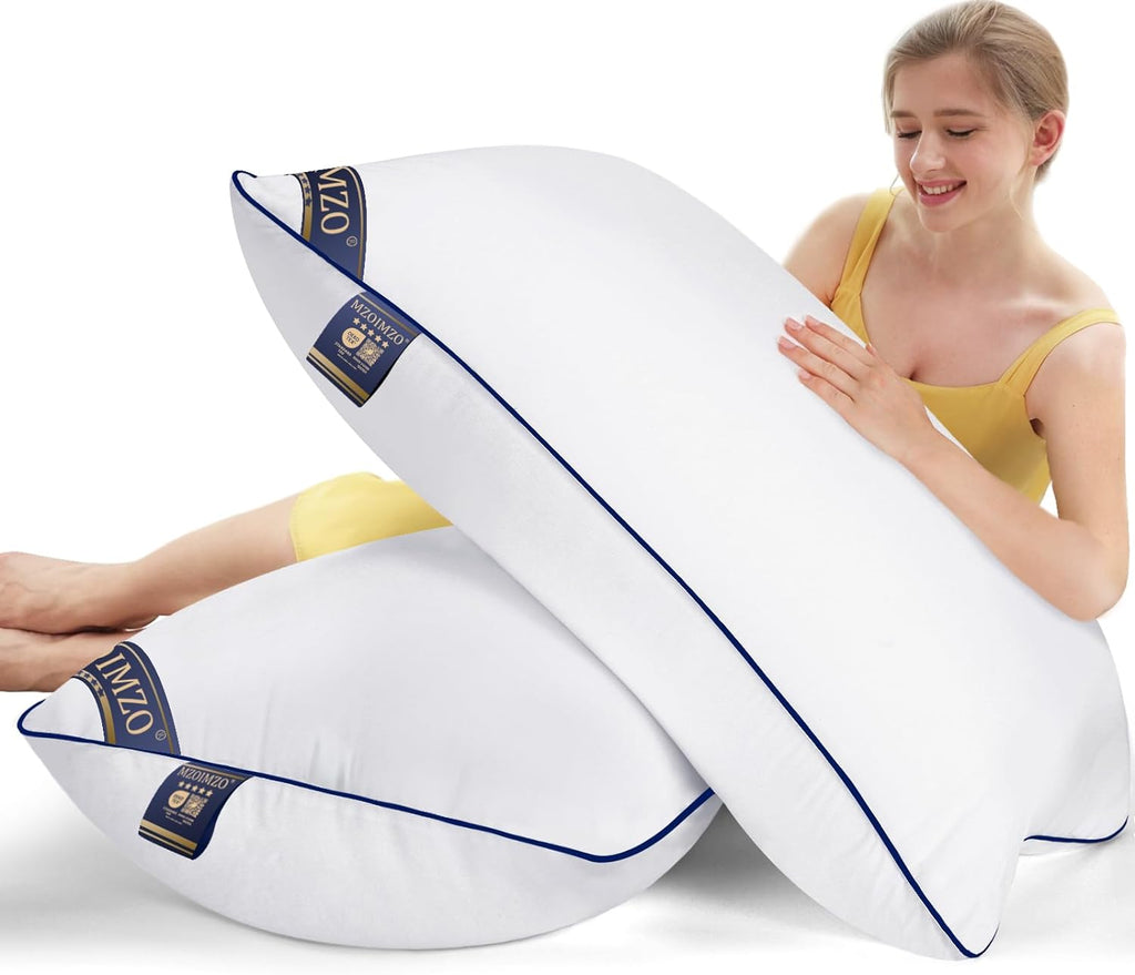 MZOIMZO Supportive Firm Bed Pillows for Sleeping- Standard Size, Set of 2, Cooling Hotel Quality with Premium Soft Down Alternative Fill…