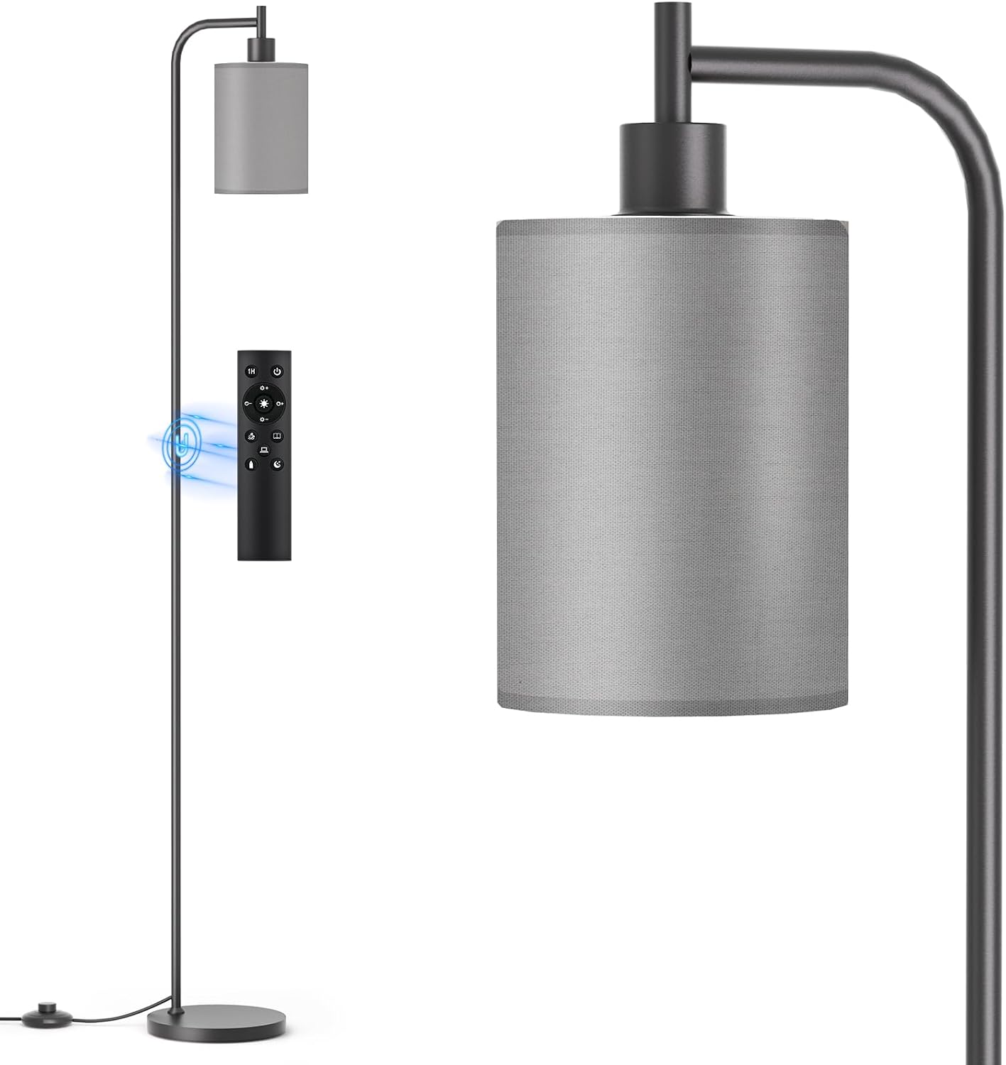 SIBRILLE Floor Lamp with Linen Shade, Dimmable Tall Standing Lamp with Remote Control & 3 Color Temperatures, Modern Floor Lamps for…