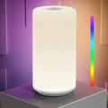 Touch Bedside Table Lamp, [RGB Mode] 3 Way Dimmable Warm White Lights for Bedroom, Multi-Color Smart Nightstand Lamp Desktop LED Lamp for…