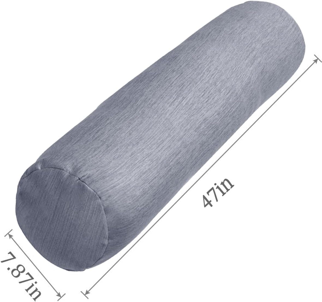 1 MIDDLE ONE Body Pillow, Bolster Pillow with Cooling Cover, Long Round Roll Cylinder Pillow for Bed, 47" x 7.87", Grey
