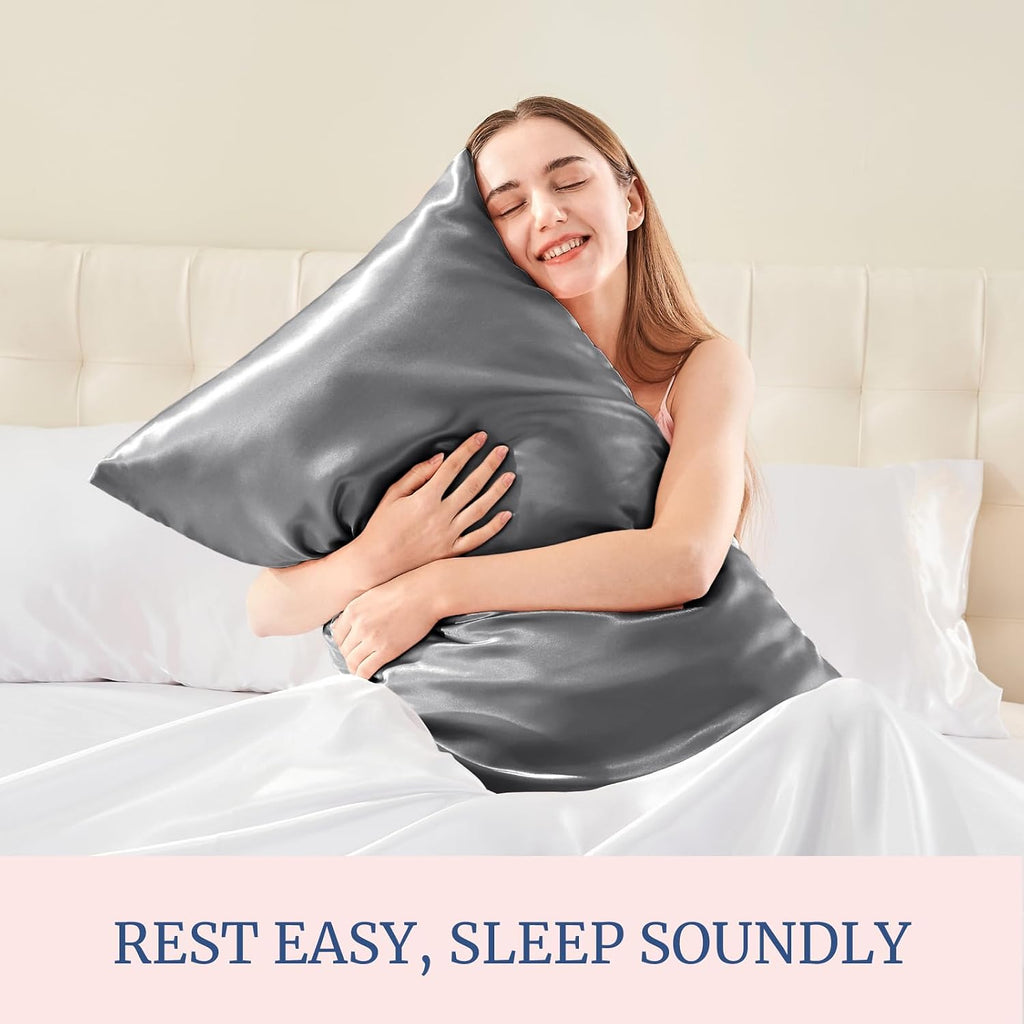 Bedelite Satin Pillowcase for Hair and Skin, Super Soft and Cooling Similar to Silk Pillow Cases 2 Pack with Envelope Closure, Gift for Wom…