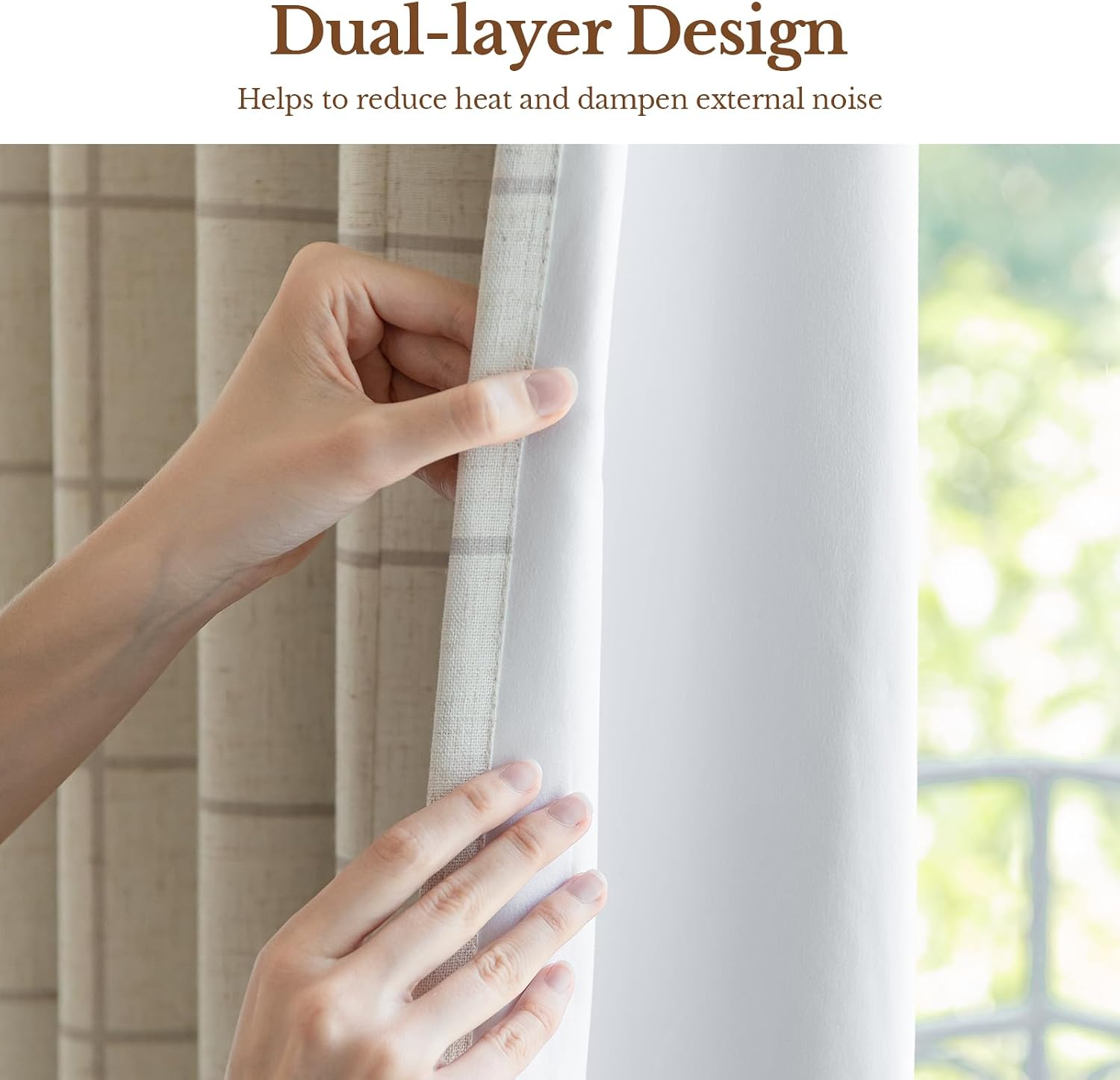 Threegirlshome THREE GIRLS Plaid Pinch Pleated Curtains - Modern Luxury Linen Buffalo Blackout Drapes, Thermal Insulated Double Layer Windo…