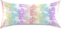 Blueangle Rainbow Unicorn Stripe Satin Pillowcase for Hair and Skin Silk Pillowcase, King Size(20x40 inches) - Satin Pillow Covers with…