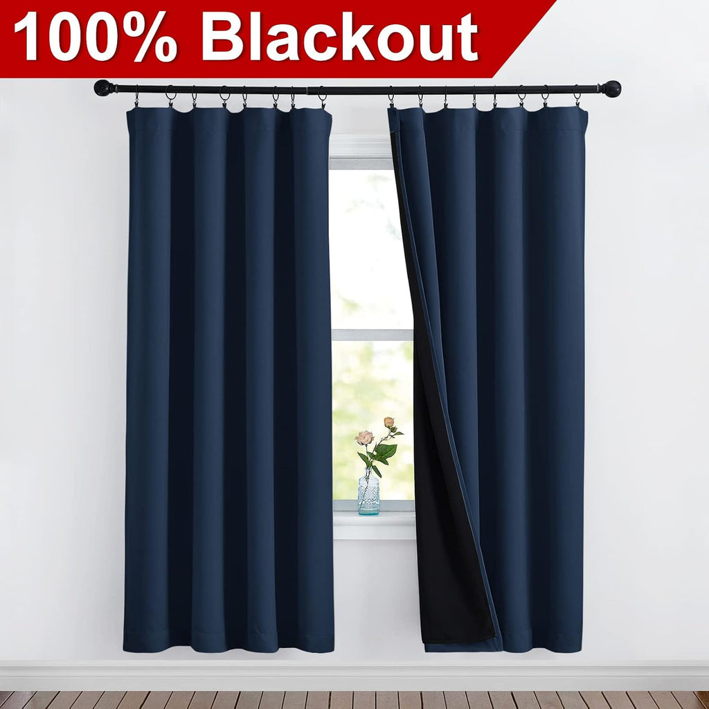 Nicetown Full Shade Curtain Panels, Pair of Energy Smart & Noise Blocking Out Blackout Drapes for Apartment Window, Thermal Insulated Guest…