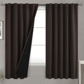 BGment Brown 100% Blackout Curtains 63 Inches Long with Reducing Noise Liner, Insulated Double Layer Full Room Darkening Rod Pocket and…