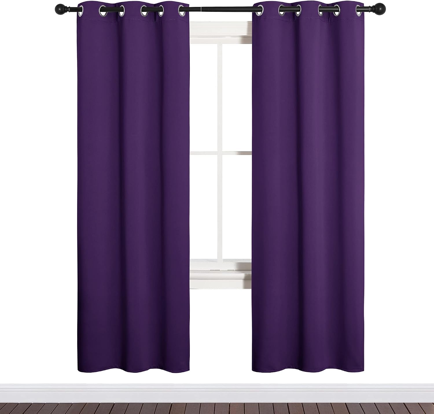 NICETOWN Thermal Insulated Blackout Draperies Curtains, Triple Weave Home Decoration Solid Ring Top Blackout Drape Panels for Bedroom…