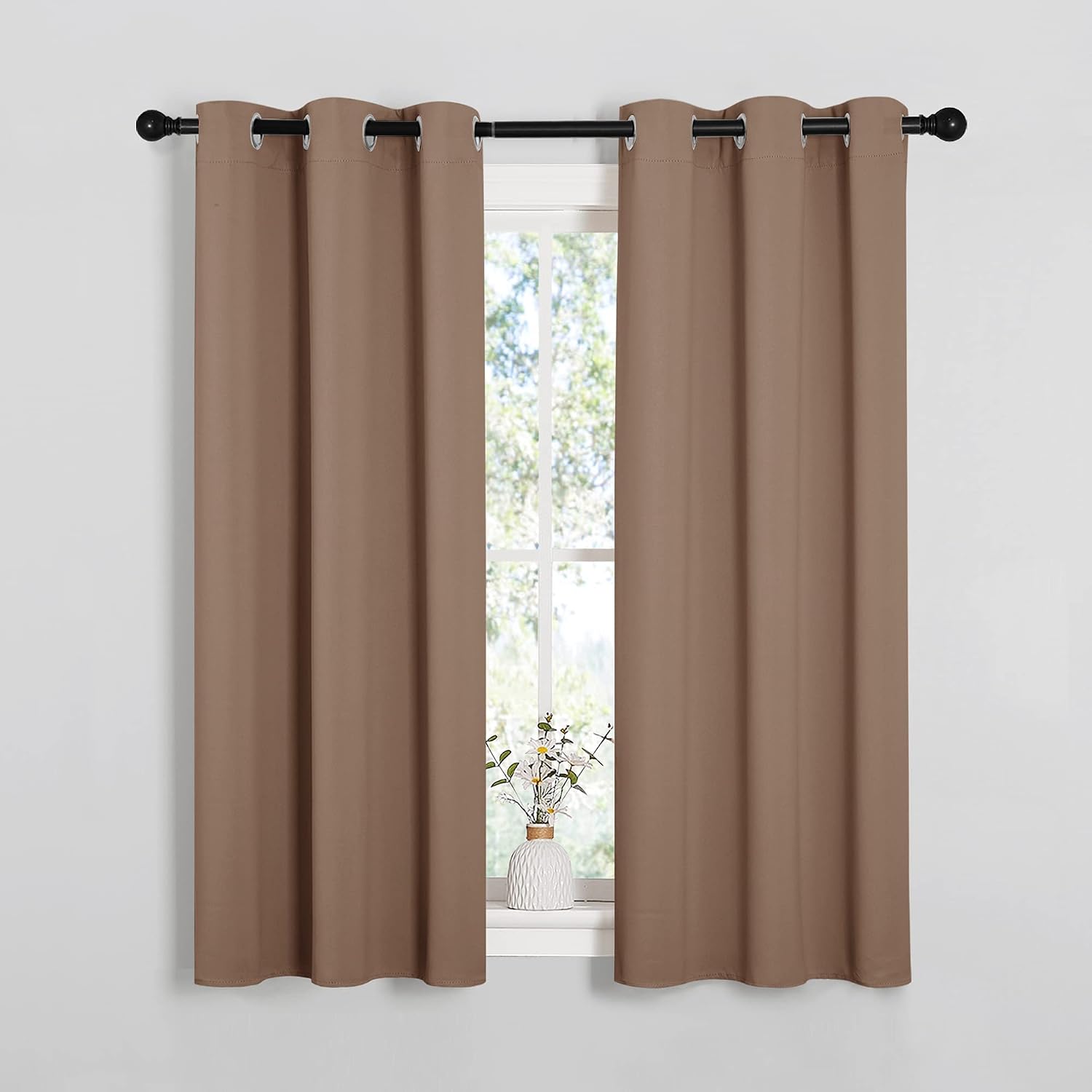 NICETOWN Window Draperies Room Darkening Curtain Panels, Window Treatment Thermal Insulated Solid Grommet Drapes for Bedroom (One Pair…