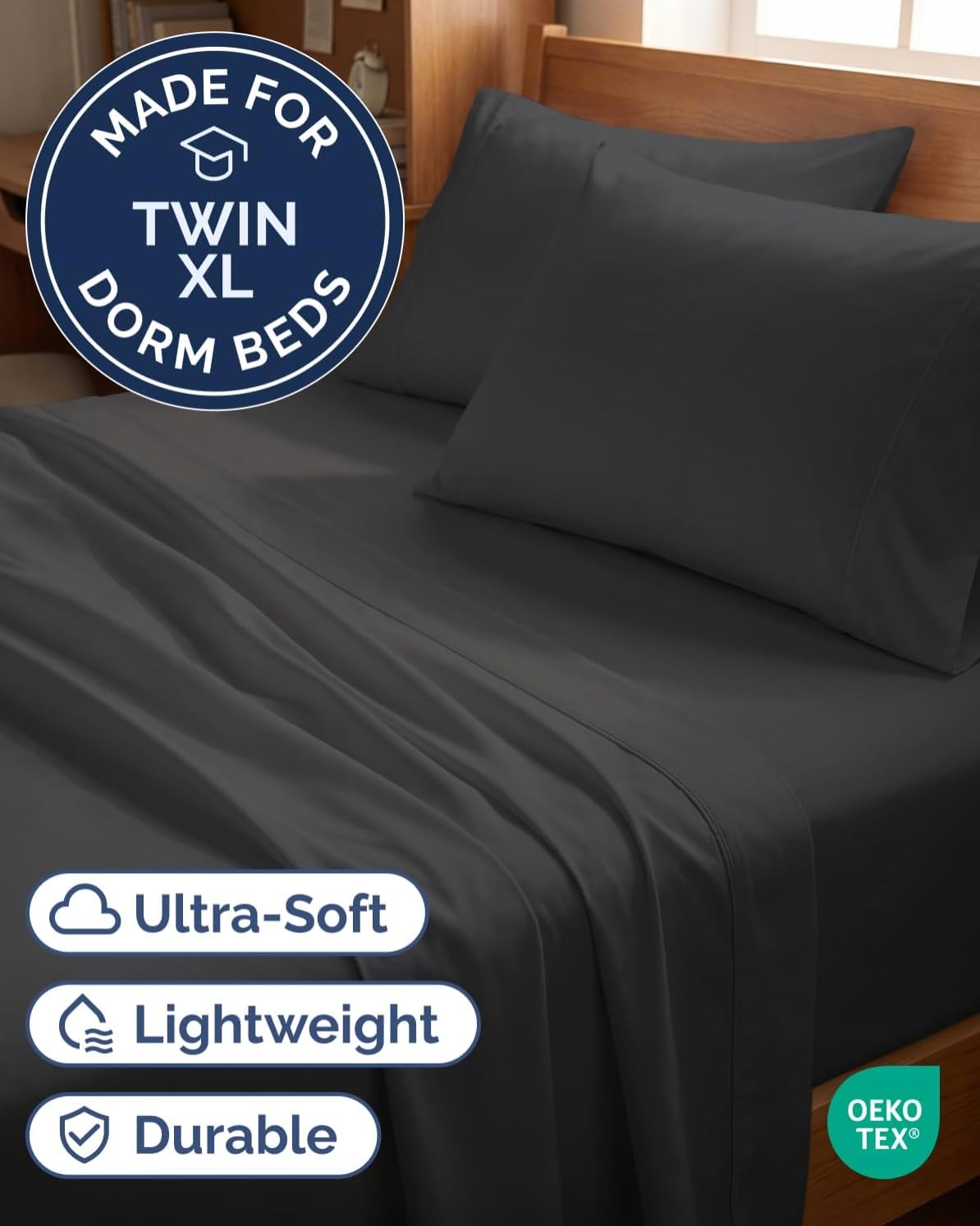 Twin XL 4 Piece Sheet Set - Comfy Breathable & Cooling - Hotel Luxury Bedding for Women, Men, Kids, Teens & Children - 1 Flat & 1 Fitted…